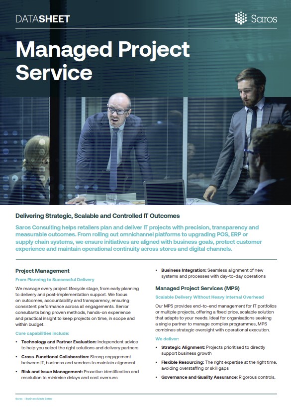 Managed Project Why Choose Saros for Your Next Digital Transformation